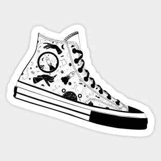 Space Converse Illustration White Sticker